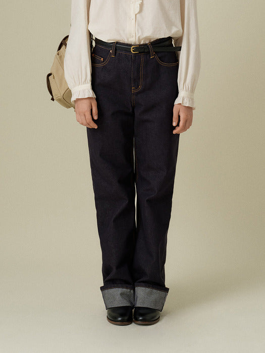 Mango Maniplease Ollo Selvage Jeans Dark Blue