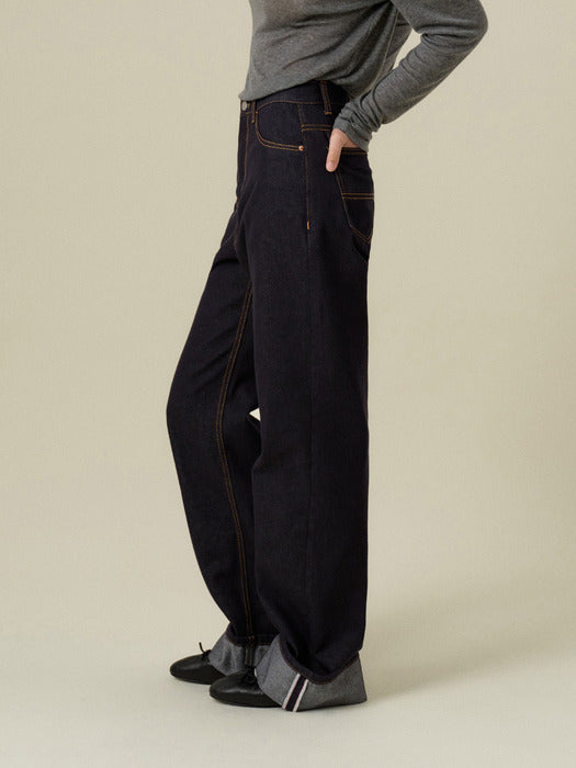 Mango Maniplease Ollo Selvage Jeans Dark Blue