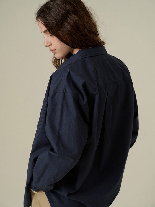 Mango Maniplease Duono Cotton Shirt Navy