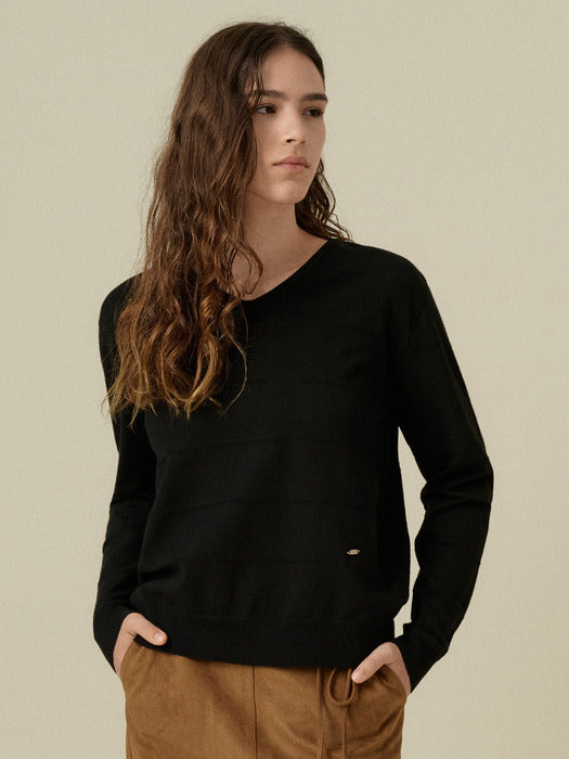 Wconcept_Mango_Maniplease Mango Maniplease Liva V Neck Knit - Black