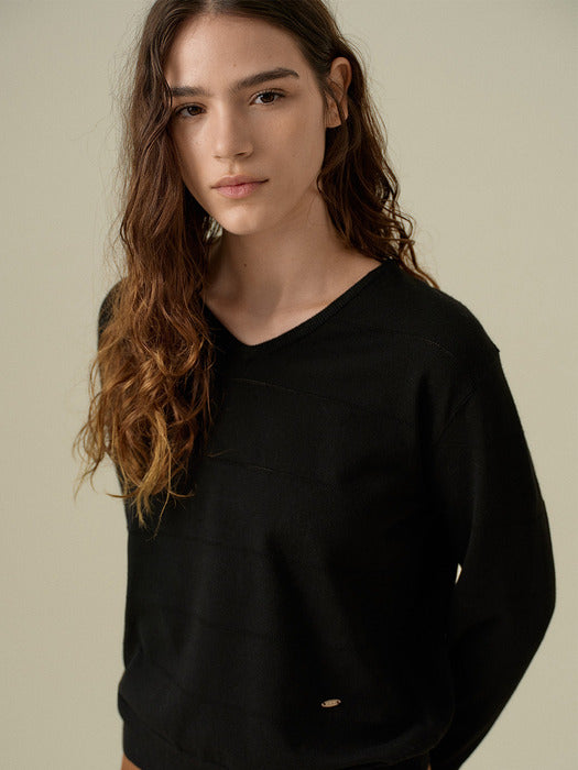 Wconcept_Mango_Maniplease Mango Maniplease Liva V Neck Knit - Black