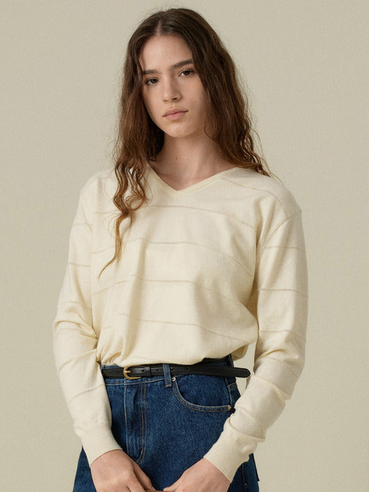 Wconcept_Mango_Maniplease Mango Maniplease Liva V Neck Knit - Cream