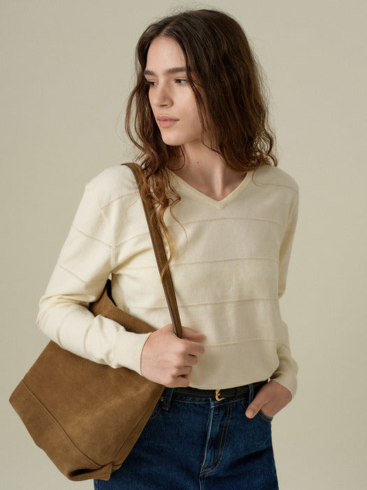 Wconcept_Mango_Maniplease Mango Maniplease Liva V Neck Knit - Cream