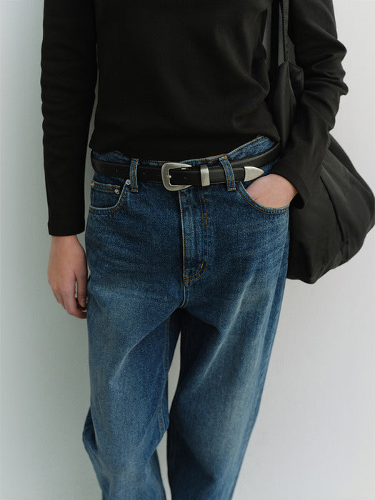 Dunst Modern Western Belt Black