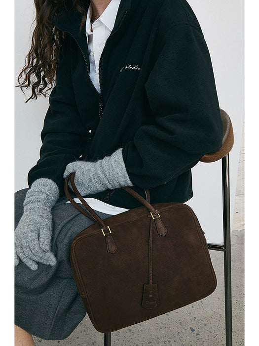 Dunst Classic 28 Suede Bag Deep Brown
