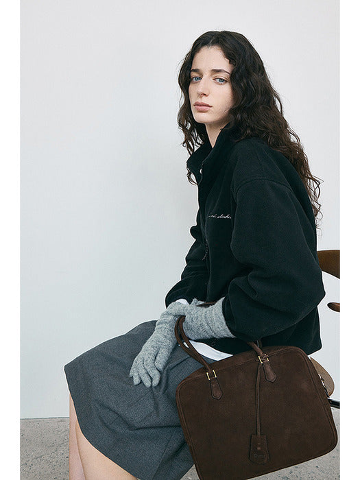 Dunst Classic 28 Suede Bag Deep Brown