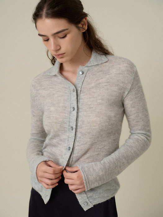 Wconcept_Mango_Maniplease Mango Maniplease Ria Collar Cardigan - Light Grey