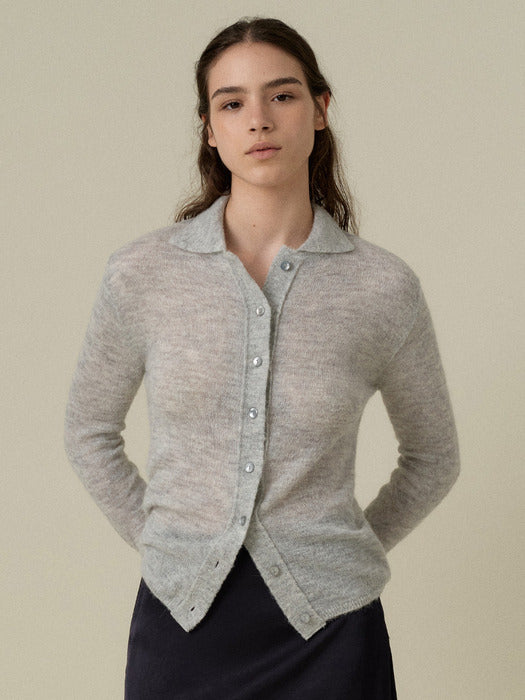 Wconcept_Mango_Maniplease Mango Maniplease Ria Collar Cardigan - Light Grey