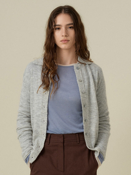Wconcept_Mango_Maniplease Mango Maniplease Ria Collar Cardigan - Light Grey