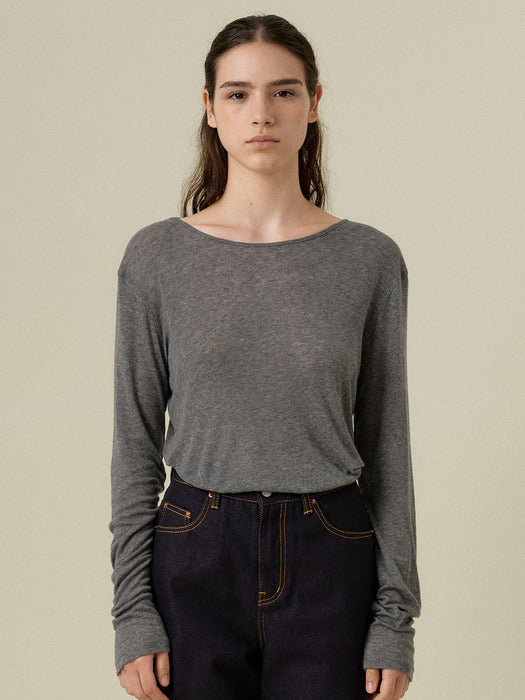 Wconcept_Mango_Maniplease Mango Maniplease Paper Tee - Melange Grey