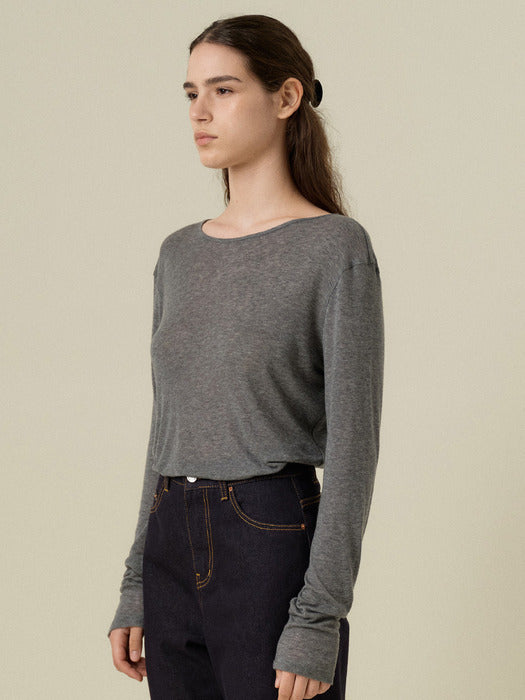 Wconcept_Mango_Maniplease Mango Maniplease Paper Tee - Melange Grey