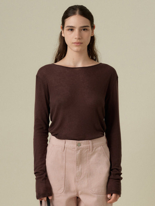 Wconcept_Mango_Maniplease Mango Maniplease Paper Tee - Brown