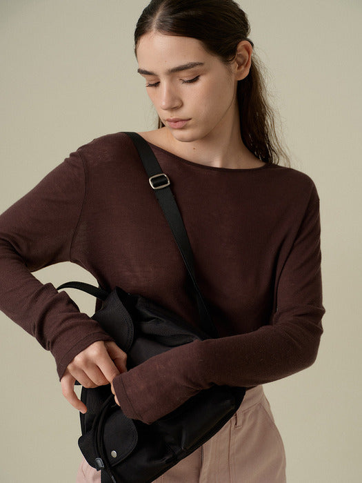 Wconcept_Mango_Maniplease Mango Maniplease Paper Tee - Brown