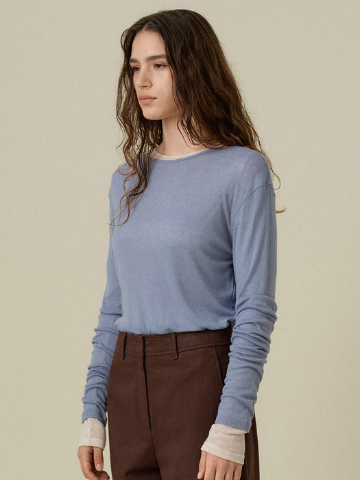 Mango Maniplease Paper Tee Blue