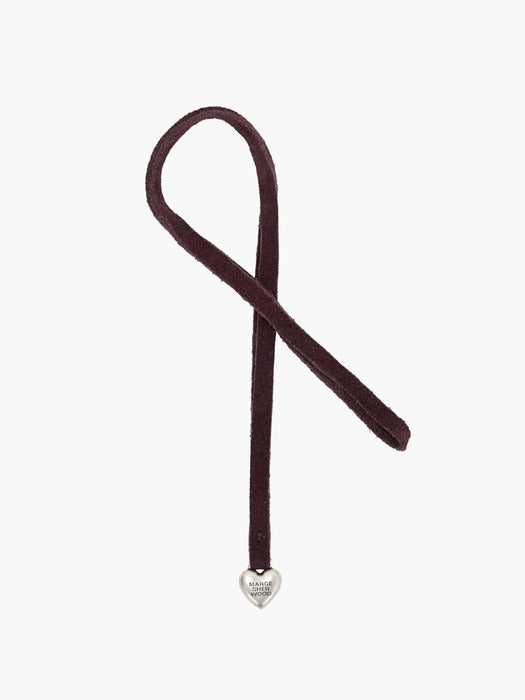 HEART CHARM_wine suede