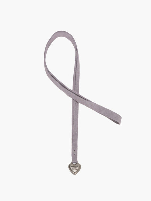 HEART CHARM_lavender grey suede