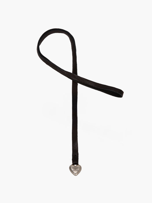 HEART CHARM_black washed nappa