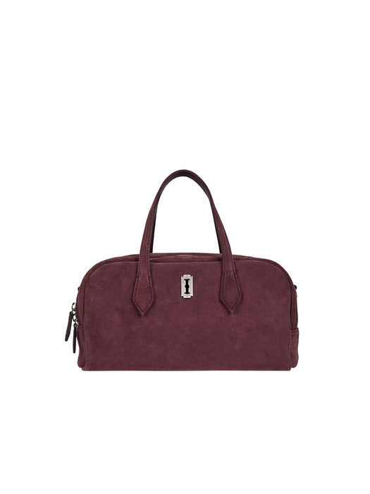 Vunque Halfmoon Two Block Suede Tote S Rum Brown