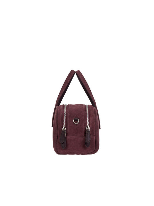 Vunque Halfmoon Two Block Suede Tote S Rum Brown