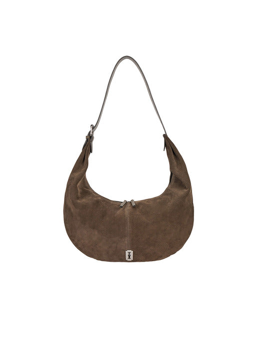 [Exclusive] Halfmoon Baggy Suede Hobo L (Halfmoon Baggy Suede Hobo Large) Musk Khaki