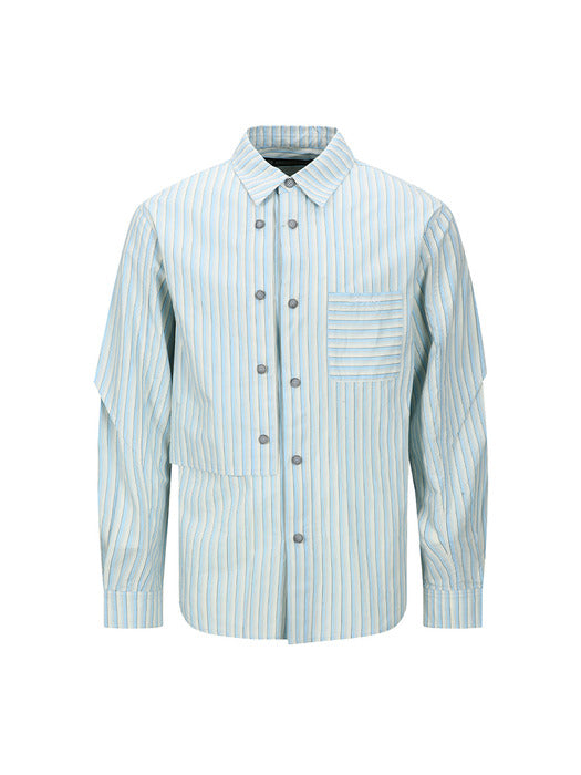 [andersson bell] STRIPE LAYERED SHIRT atb1369m(BLUE)
