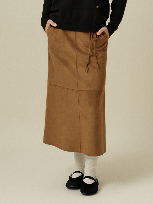 Wconcept_Mango_Maniplease Mango Maniplease Eve Suede Skirt - Camel Brown