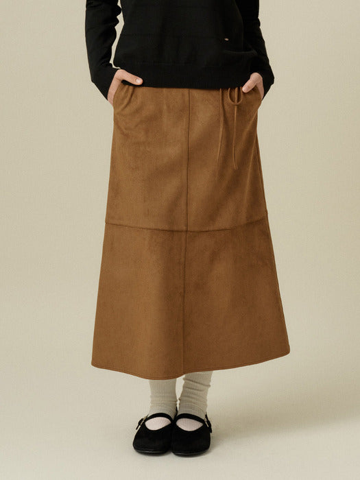Wconcept_Mango_Maniplease Mango Maniplease Eve Suede Skirt - Camel Brown