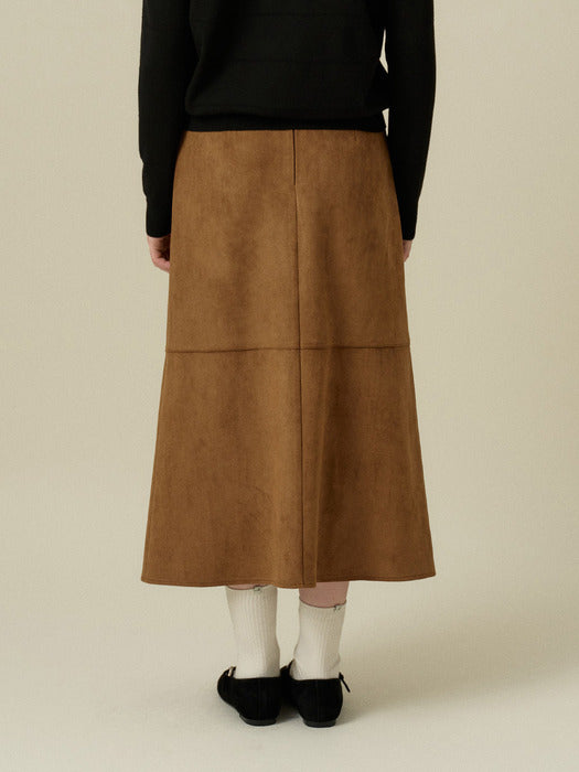 Wconcept_Mango_Maniplease Mango Maniplease Eve Suede Skirt - Camel Brown