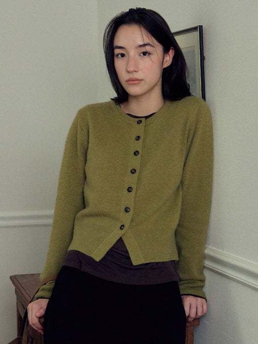Mango Maniplease Sol Button Cardigan Olive