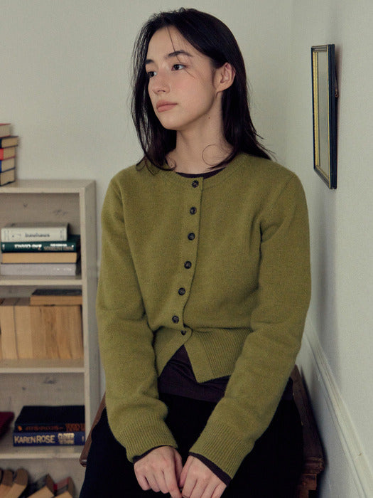 Mango Maniplease Sol Button Cardigan Olive