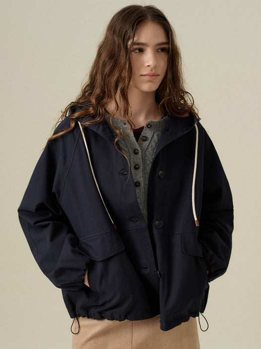[wconcept_mango_maniplease] Powder Hoodie JUMPER_NAVY