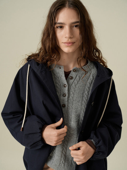 [wconcept_mango_maniplease] Powder Hoodie JUMPER_NAVY