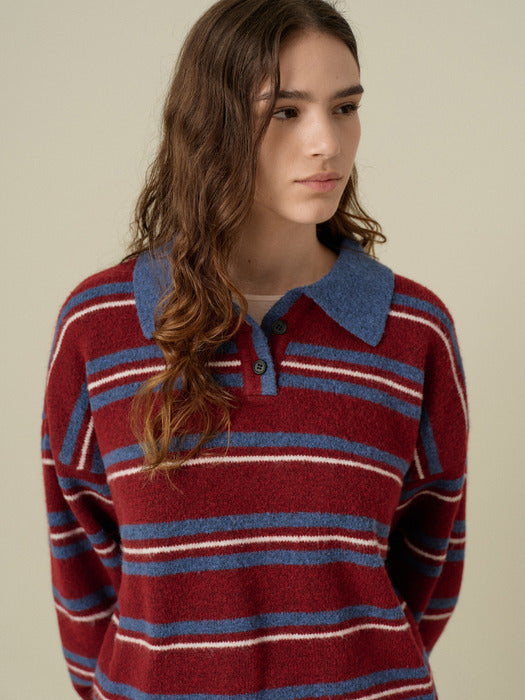[wconcept_mango_maniplease] Herry Stripe KNIT_WINE