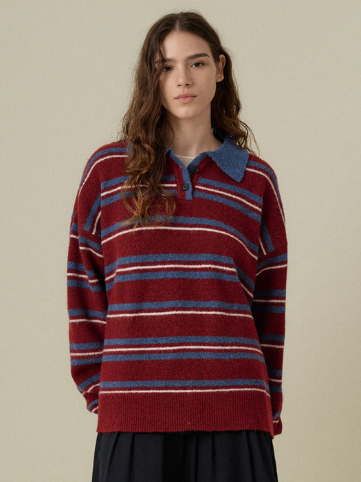 [wconcept_mango_maniplease] Herry Stripe KNIT_WINE