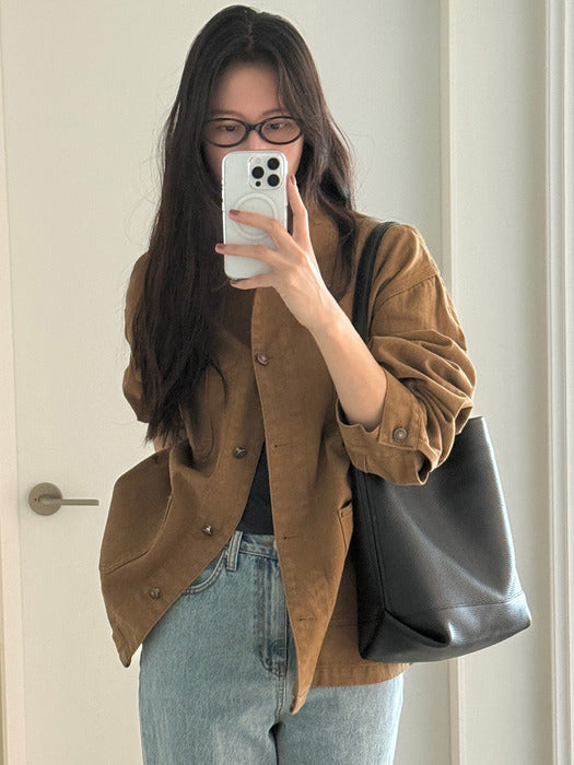 Mango Maniplease Selk Denim Jacket Camel
