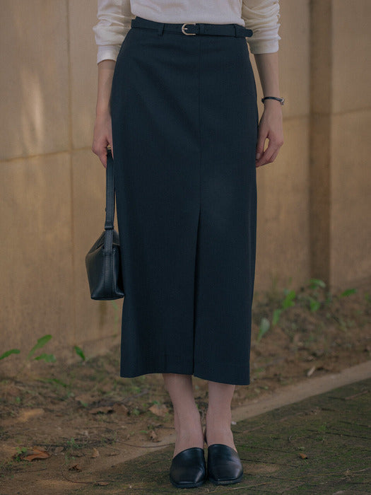 [TILLIDIE] Slit point long skirt TIFA01SK03_2color