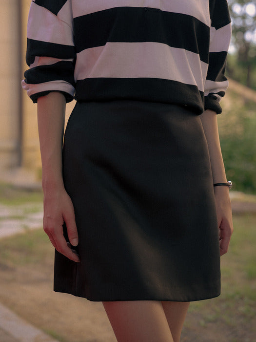 [TILLIDIE] Glossy mini skirt TIFA01SK01_Black