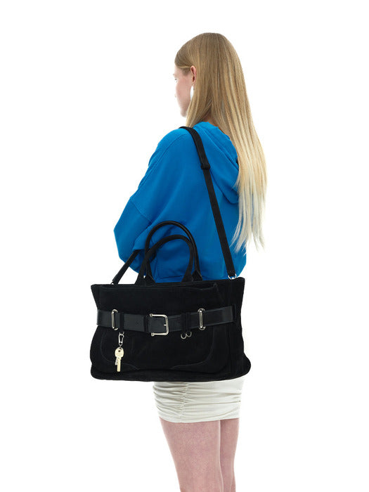 [osoi] TOTE BROCLE [SUEDE BLACK COMBI]