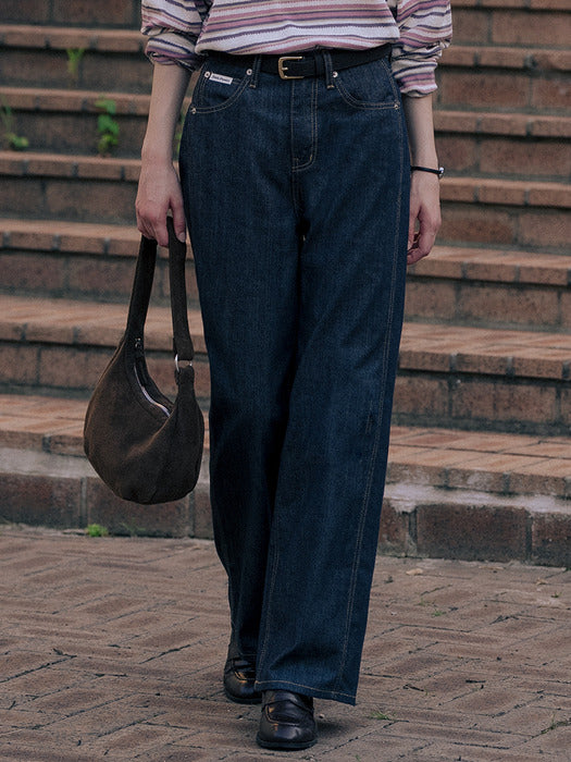 [TILLIDIE] Non fade wide denim pants TIFA01DP04_Indigo