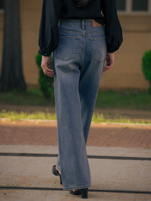 [TILLIDIE] Premium wide denim pants TIFA01DP02_Blue