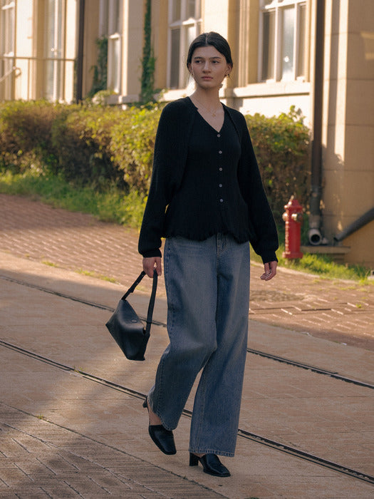 [TILLIDIE] Premium wide denim pants TIFA01DP02_Blue