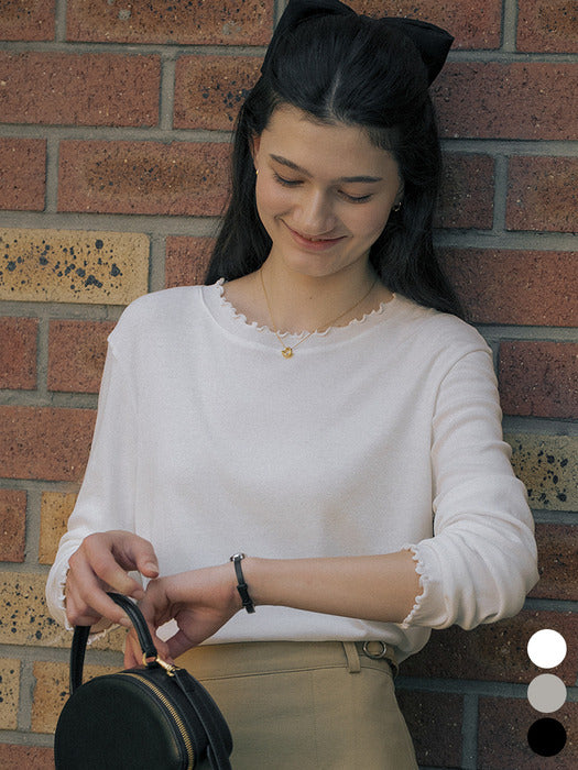 [TILLIDIE] Ruffle round t-shirt TIFA01LT11_3color