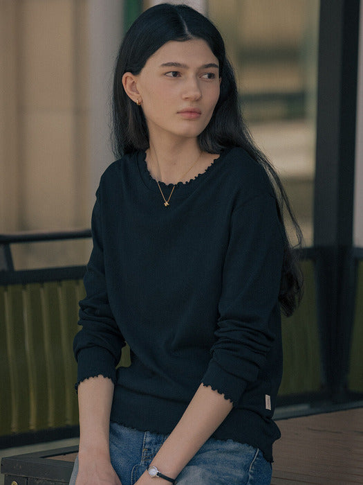 [TILLIDIE] Ruffle round t-shirt TIFA01LT11_3color