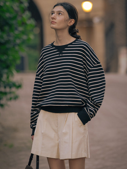 [TILLIDIE] Stripe neck point MTM TIFA01LT06_Black