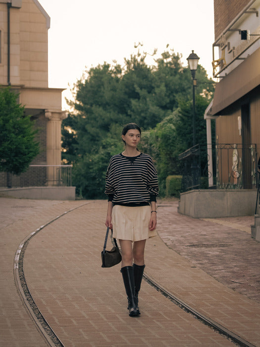 [TILLIDIE] Stripe neck point MTM TIFA01LT06_Black