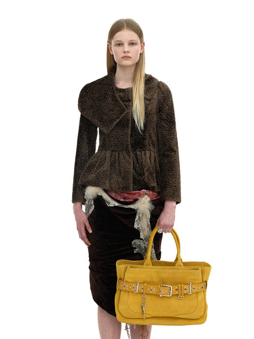 [osoi] TOTE BROCLE [SUEDE MUSTARD COMBI]