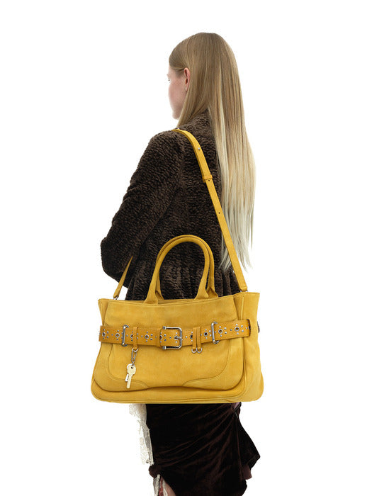 [osoi] TOTE BROCLE [SUEDE MUSTARD COMBI]