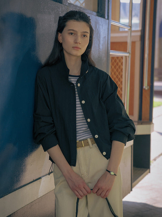 Tillidie Silky stripe cotton t-shirt Blue