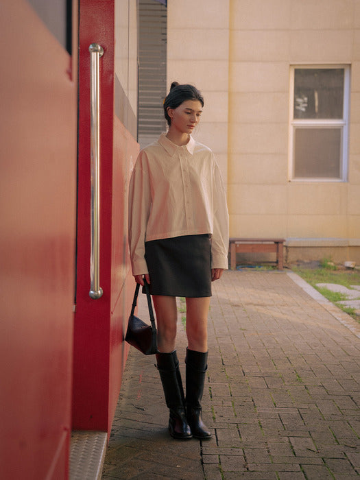 Tillidie Short cotton shirt Ivory