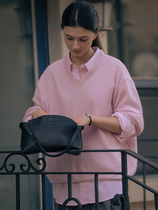 [TILLIDIE] Logo detail oversized shirt TIFA01SH04_Pink